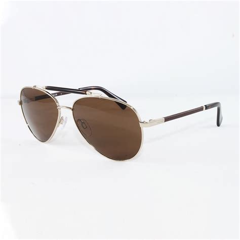 men's sunglasses with gold sides.